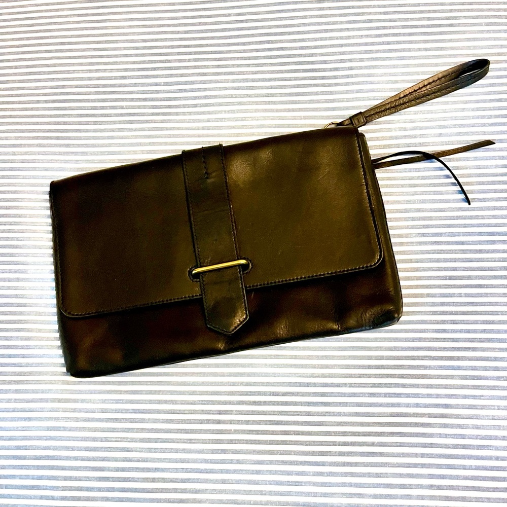 Madewell Large Deep Black Wristlet